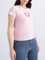 True Religion Pink Fashion Logo Regular Fit T-Shirt