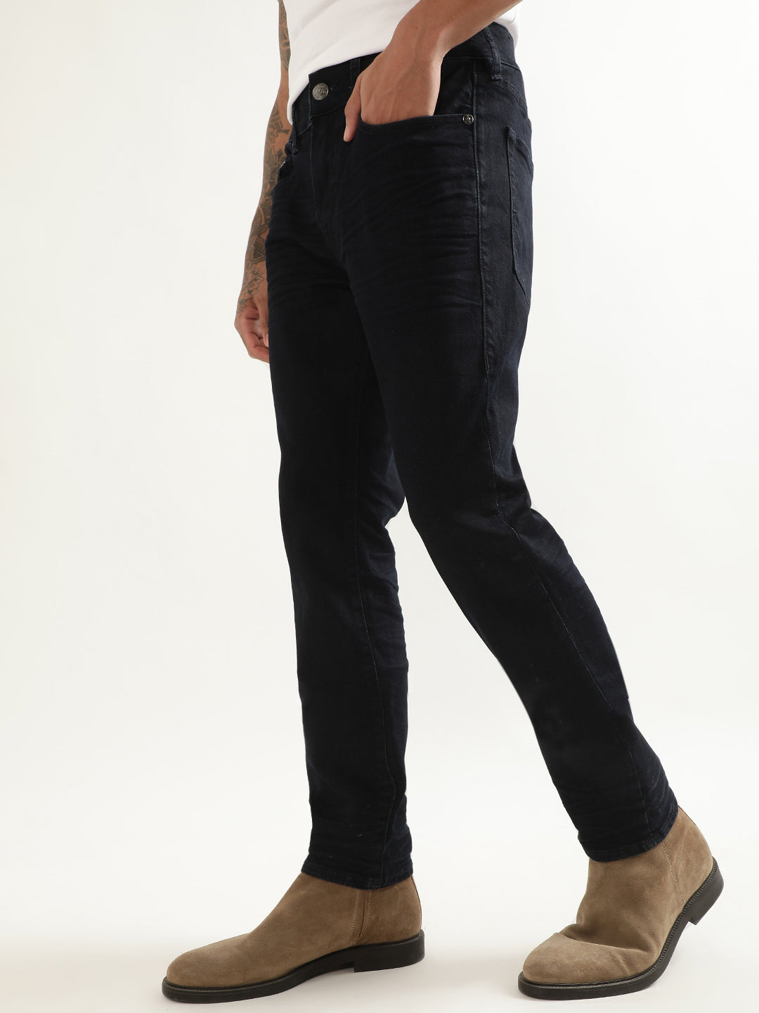 True Religion Metal Horseshoe Skinny Dark Blue Mid Rise Jeans