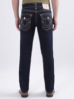 True Religion Men Blue Solid Straight Fit Jeans