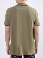 True Religion Olive Fashion Logo Regular Fit Polo T-Shirt