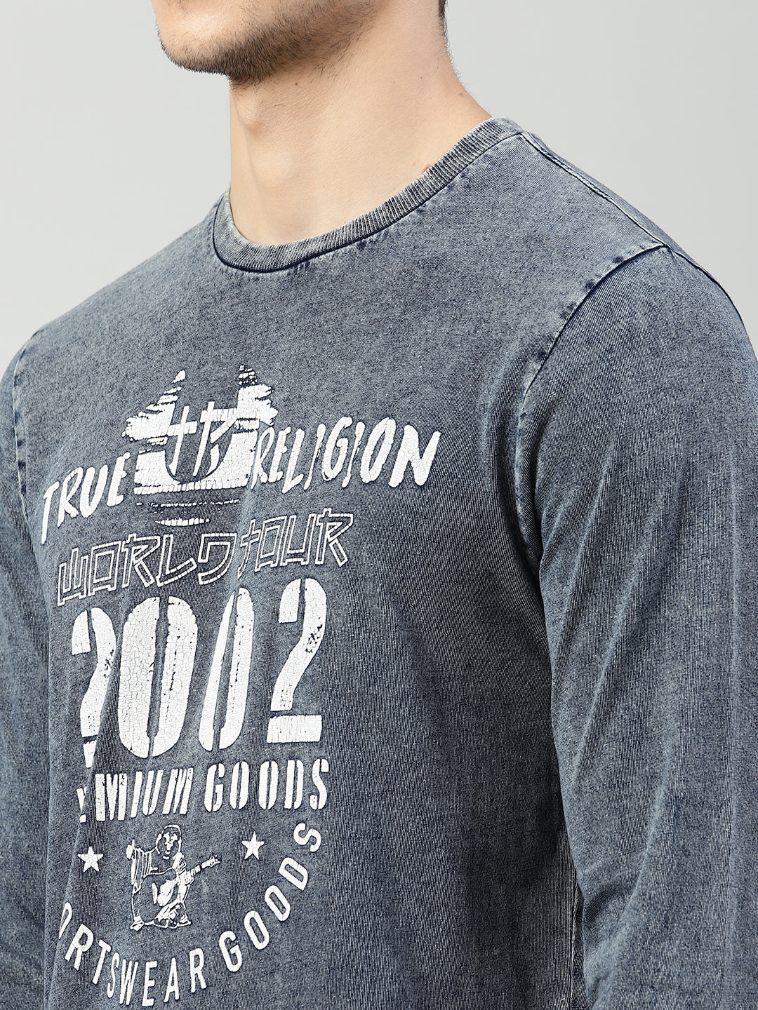 True Religion Indigo Printed Regular Fit T-Shirt