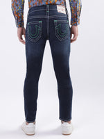 True Religion Men Blue Solid Skinny Fit Jeans