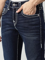 True Religion Men Blue Solid Skinny Fit Jeans