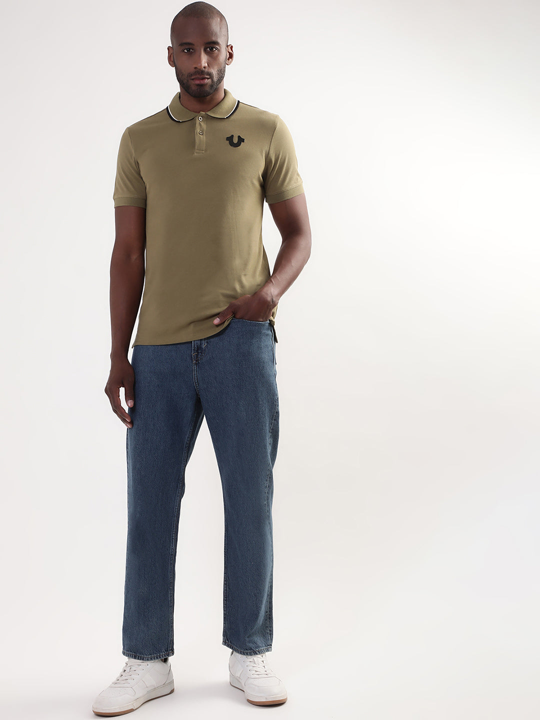 True Religion Martini Olive Regular Fit Polo T-Shirt
