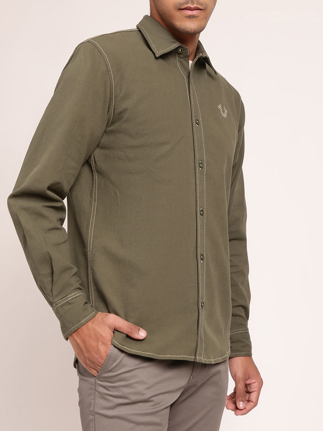 True Religion Olive Regular Fit Shirt