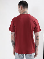 True Religion Wine Typographic Logo Regular Fit T-Shirt