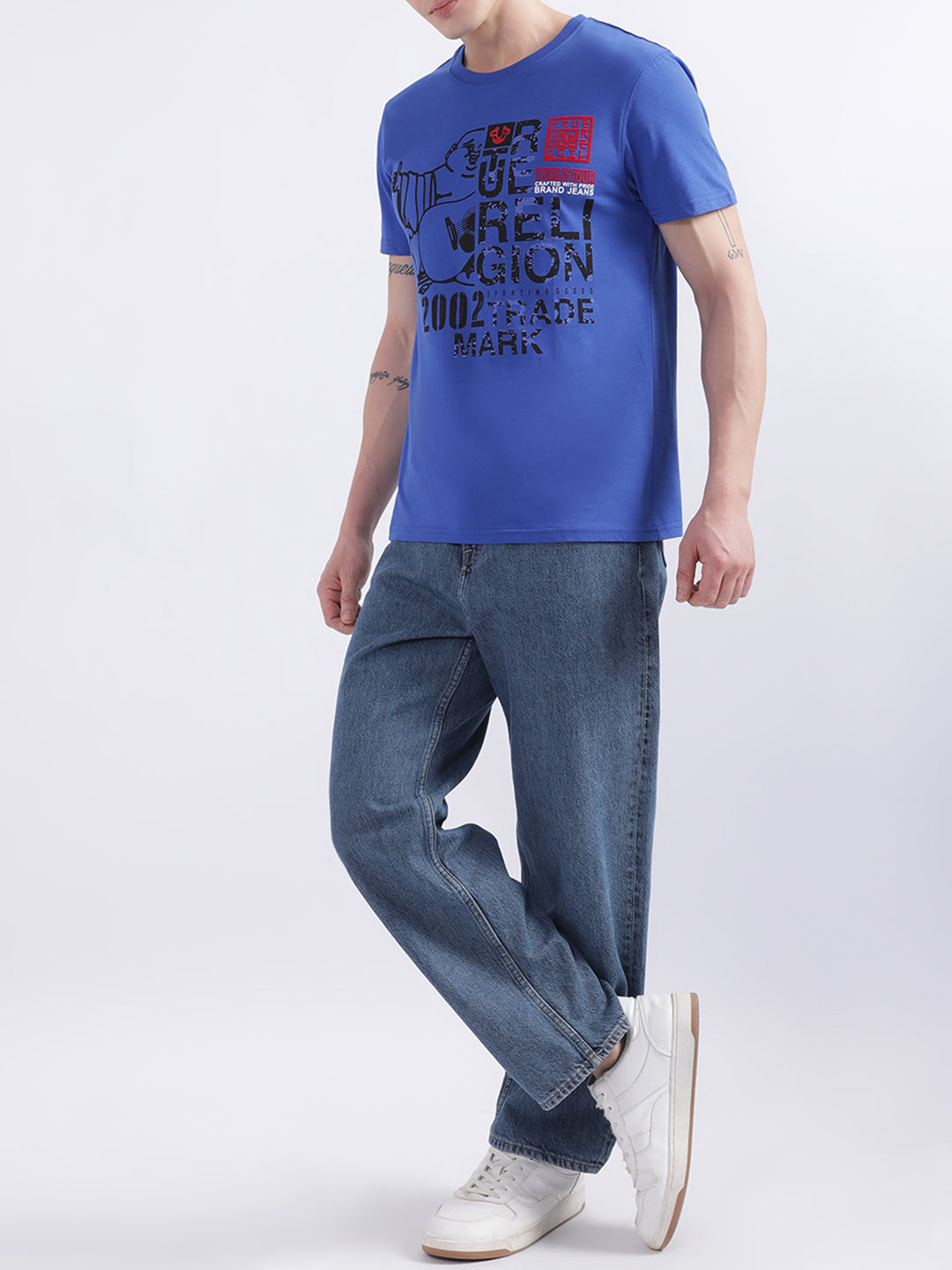 True Religion Dazzling Blue Logo Regular Fit T-Shirt