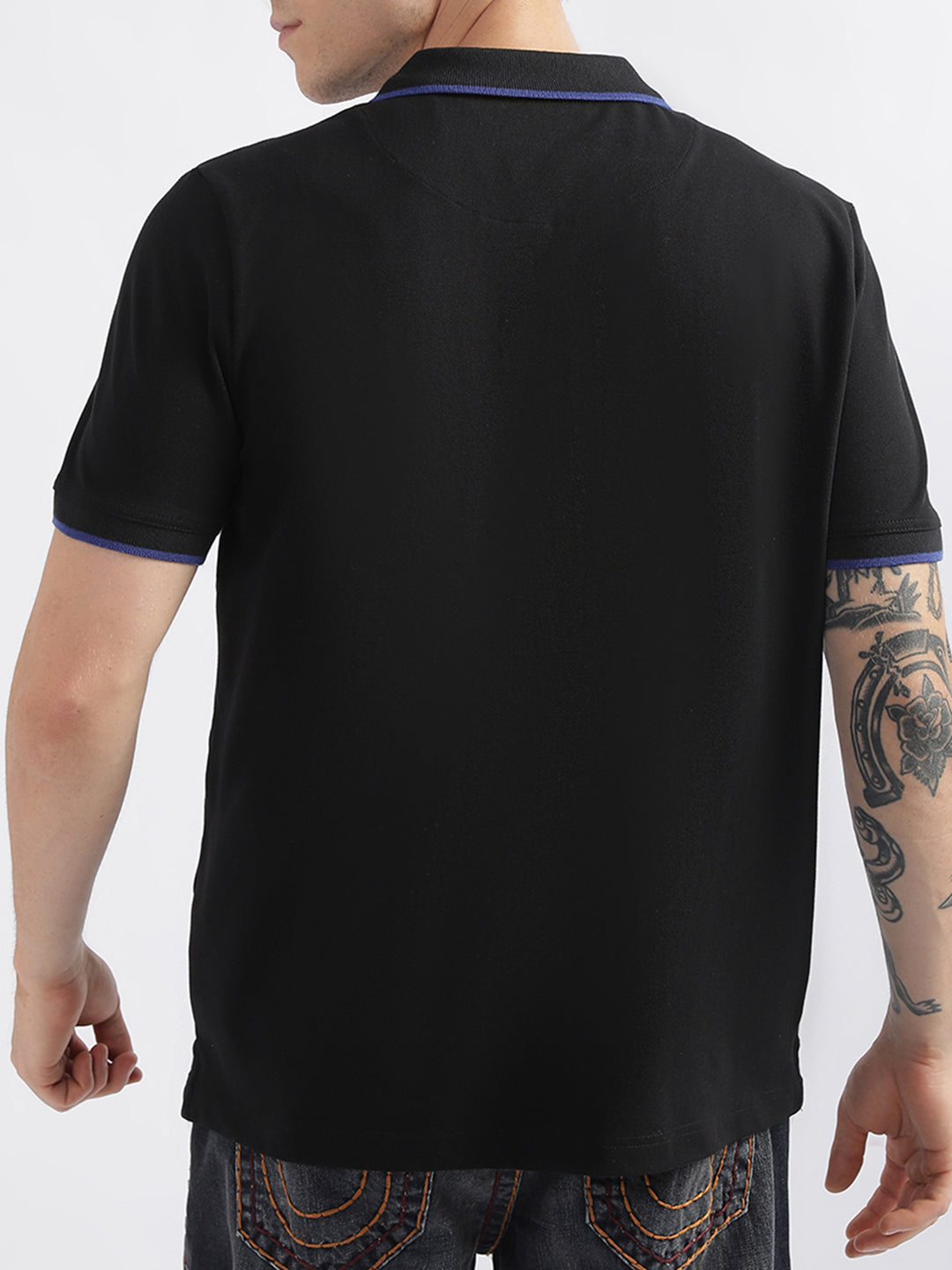 True Religion Black Fashion Regular Fit Polo T-Shirt