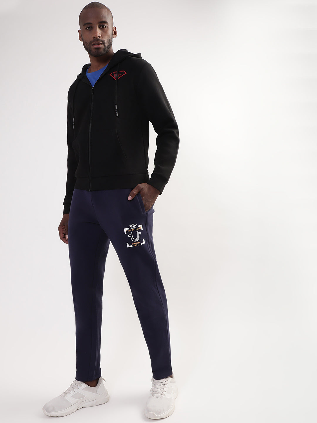 True Religion Men Black Solid Round Neck Sweatshirt