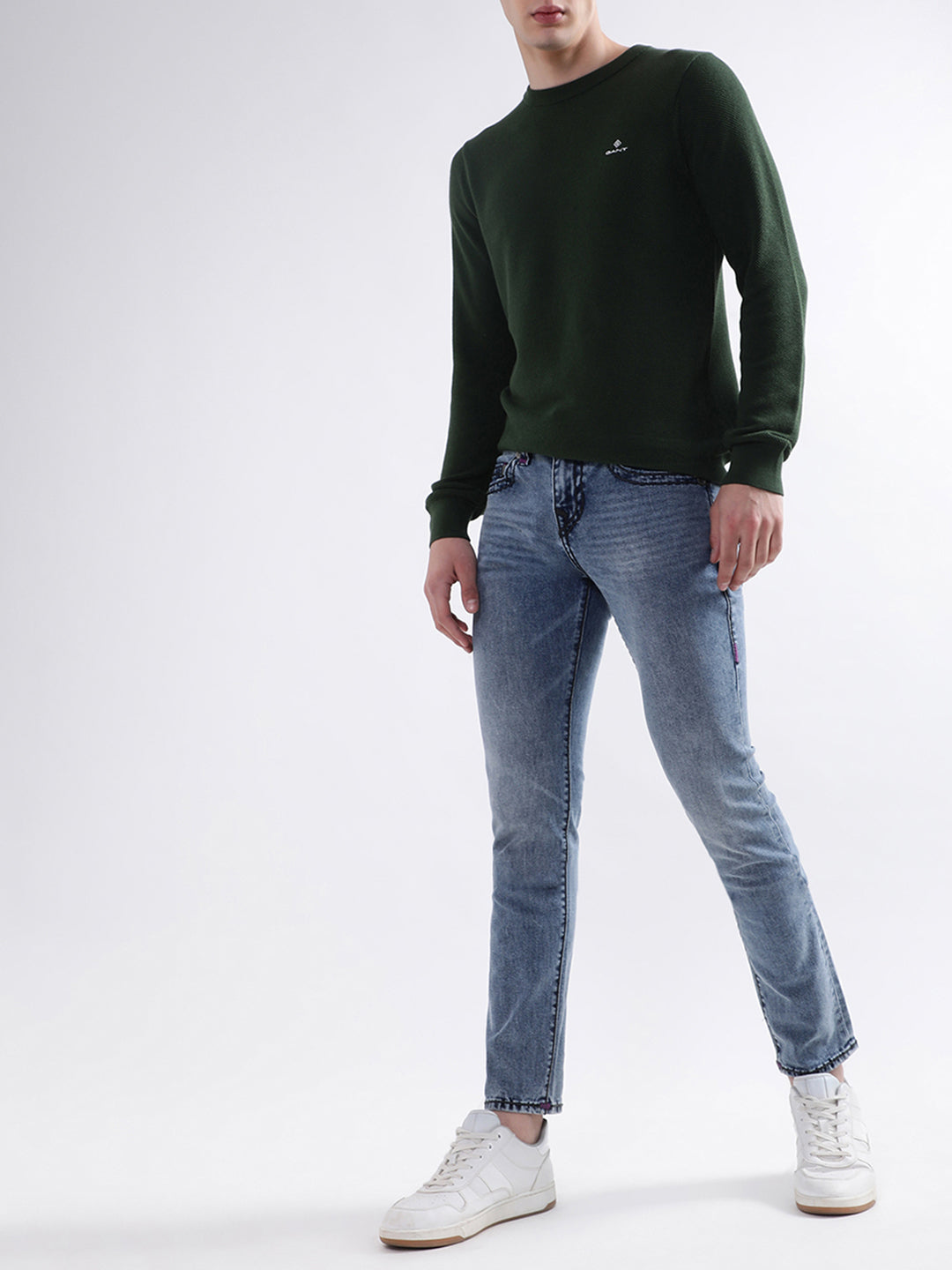 True Religion Men Blue Solid Skinny Fit Jeans