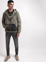 True Religion Men Green Solid Collar Jacket