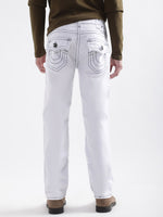 True Religion Super T Straight White Mid Rise Jeans