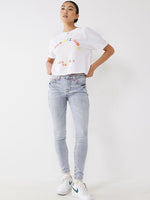 True Religion Womens Super T Jennie Skinny Fit Blue Mid Rise Jeans