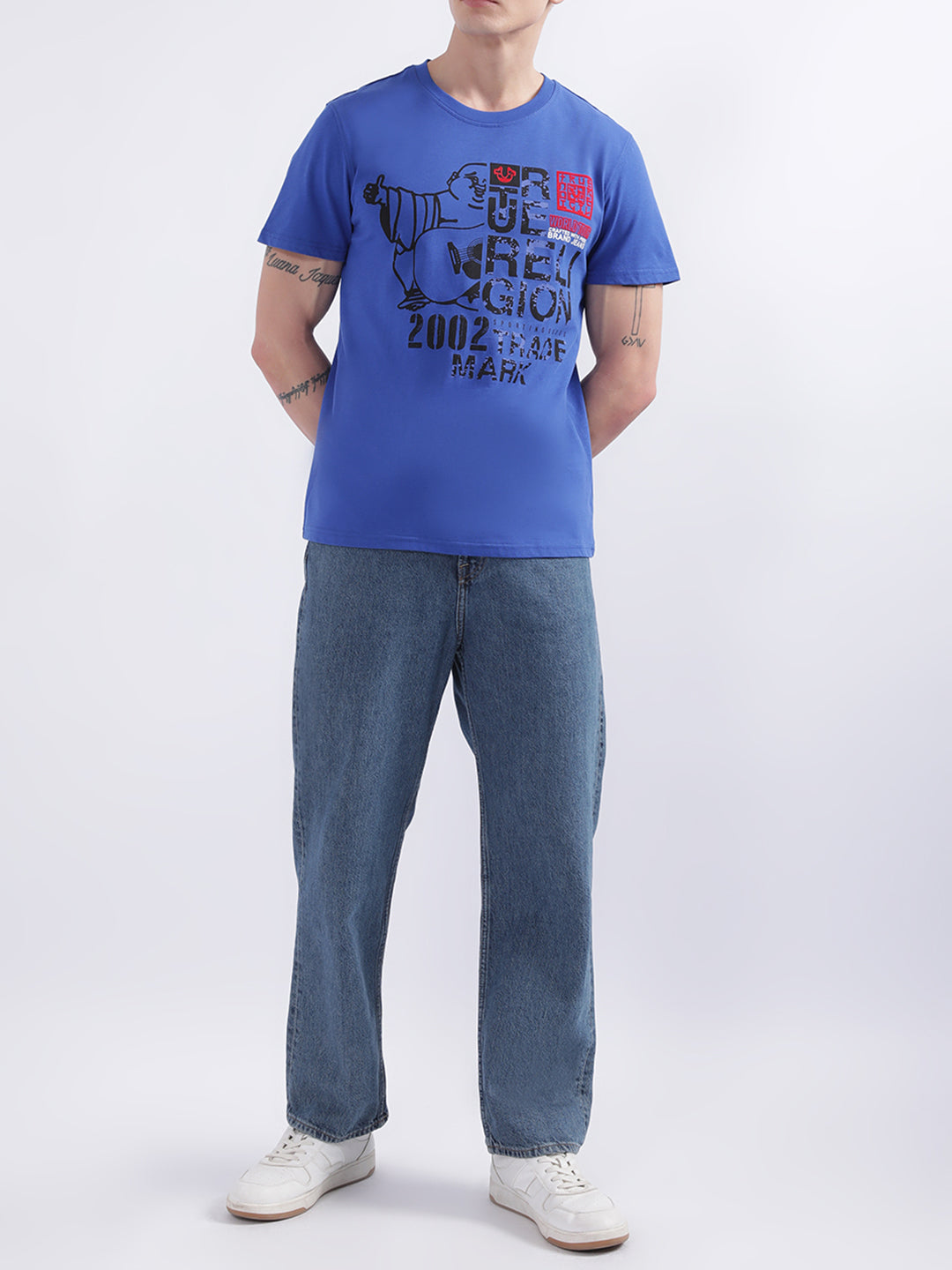 True Religion Dazzling Blue Logo Regular Fit T-Shirt