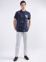 True Religion Peacoat Fashion Logo Regular Fit Polo T-Shirt