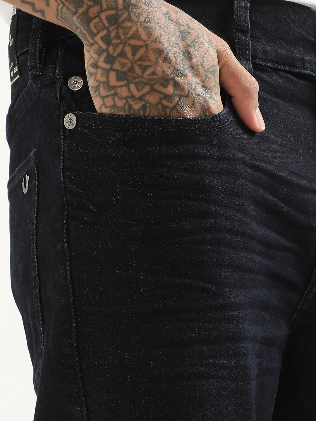 True Religion Metal Horseshoe Skinny Dark Blue Mid Rise Jeans