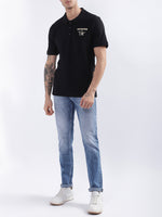 True Religion Black Fashion Logo Regular Fit Polo T-Shirt