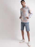 True Religion Men Grey Printed Hooded Sweatshirt