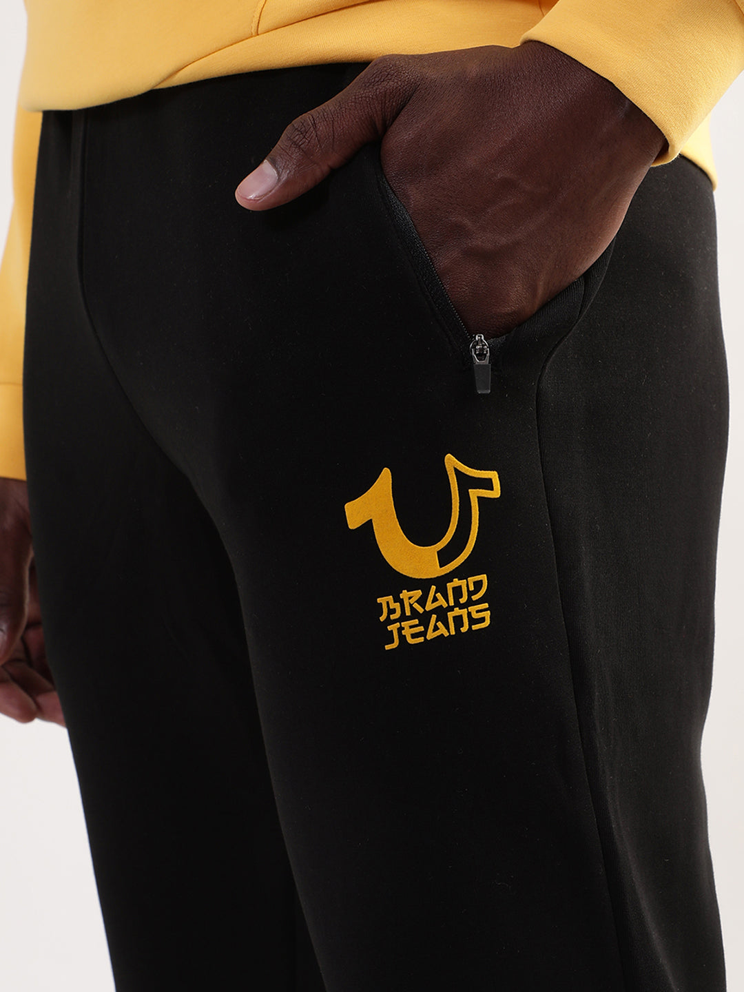 True Religion Jet Black Regular Fit Trackpants