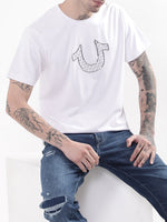 True Religion White HD Logo Regular Fit T-Shirt