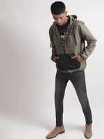 True Religion Men Green Solid Collar Jacket