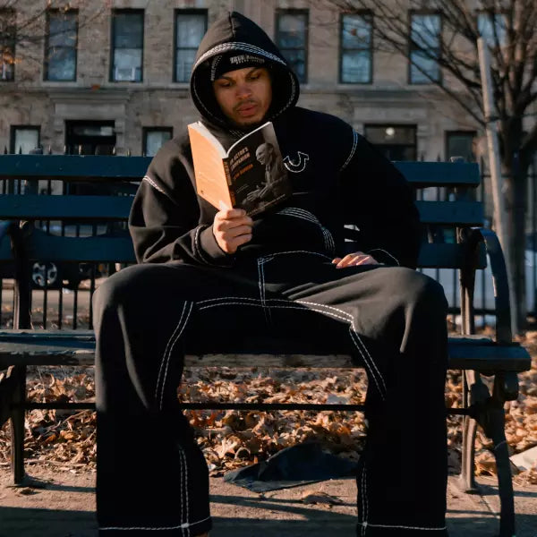 True Religion Men Solid Hooded Full Sleeves Sweatshirt