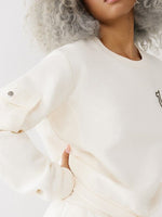 True Religion Women Solid Round Neck Sweatshirt