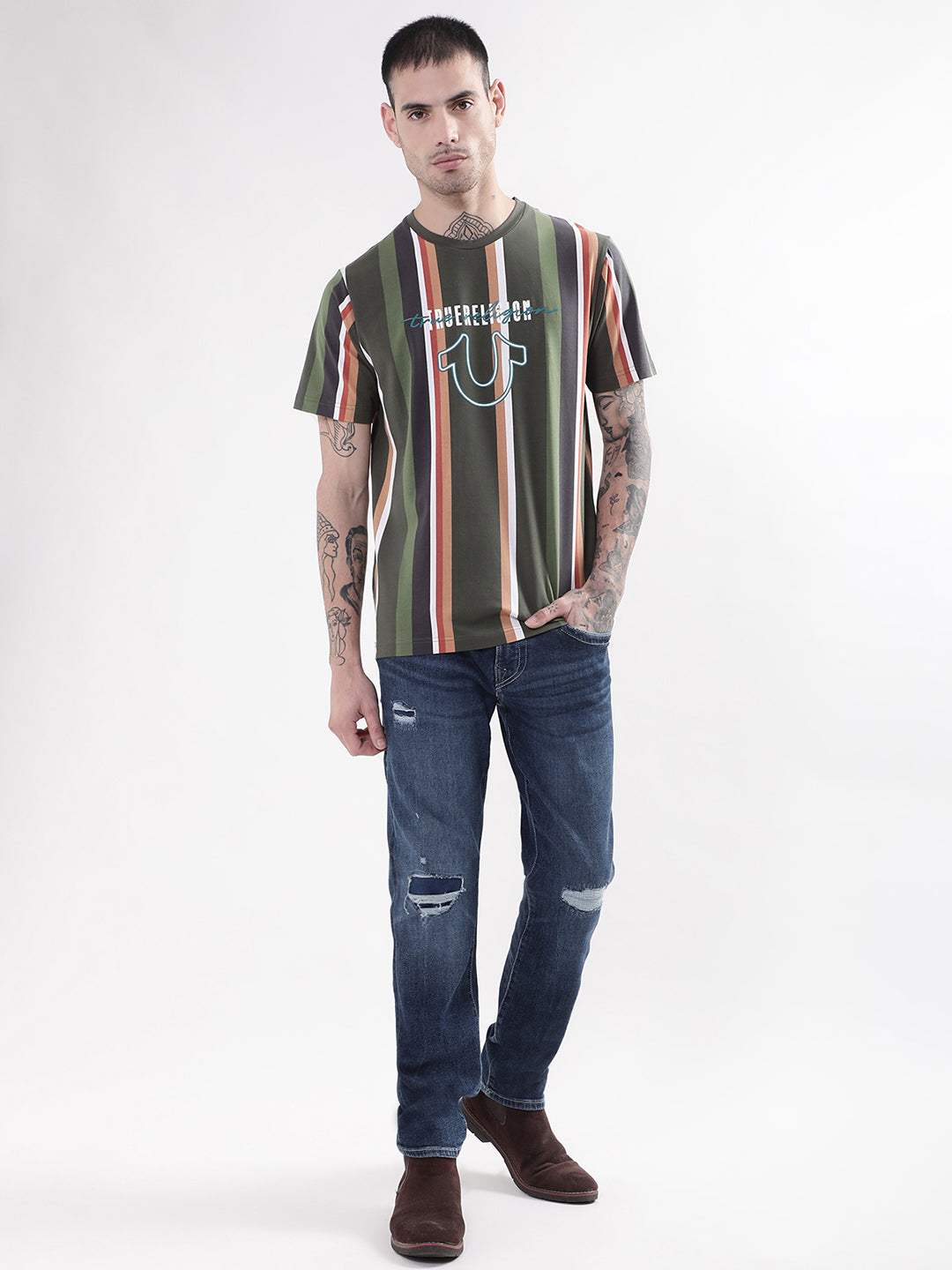 True Religion Multi Digital Logo Regular Fit T-Shirt