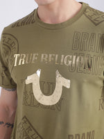 True Religion Olive Logo Regular Fit T-Shirt
