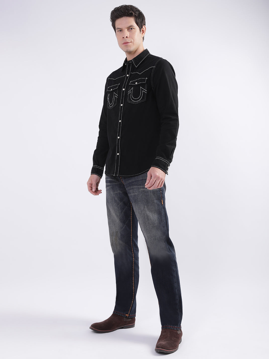 True Religion Black Fashion Regular Fit Shirt