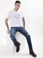 True Religion White HD Logo Regular Fit T-Shirt