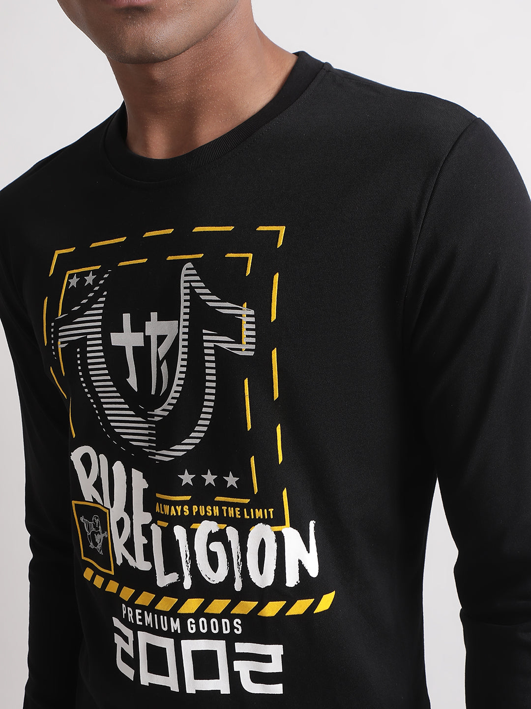 True Religion Black Logo Regular Fit T-Shirt