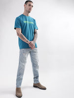 True Religion Teal Typographic Logo Regular Fit T-Shirt
