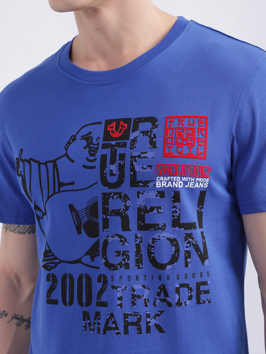 True Religion Dazzling Blue Logo Regular Fit T-Shirt