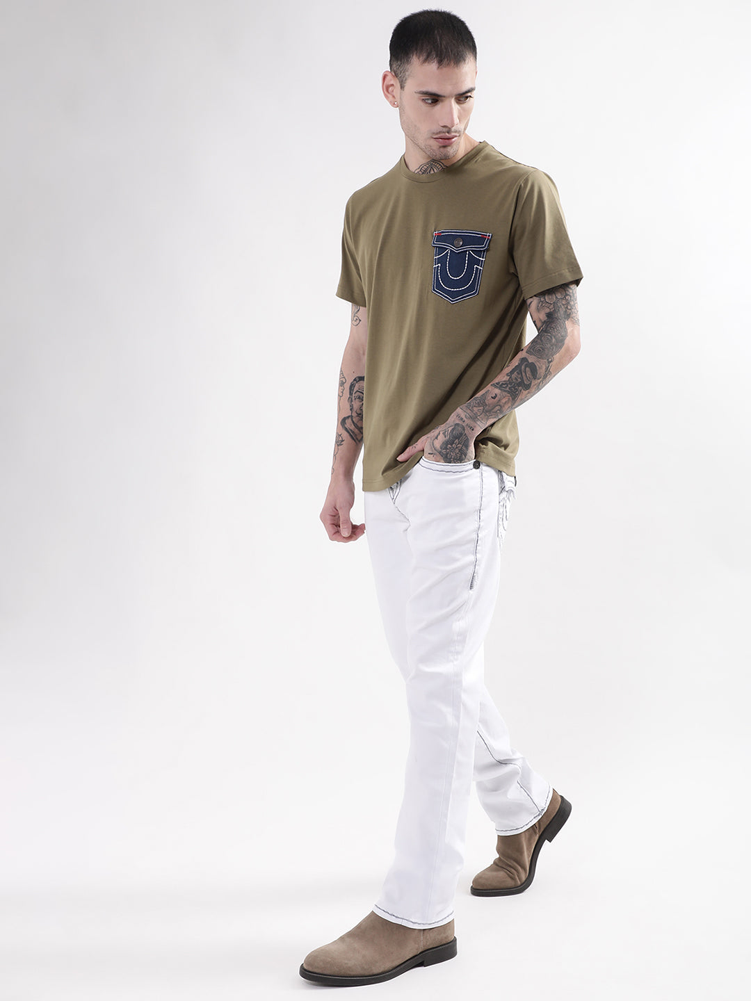 True Religion Olive Regular Fit T-Shirt