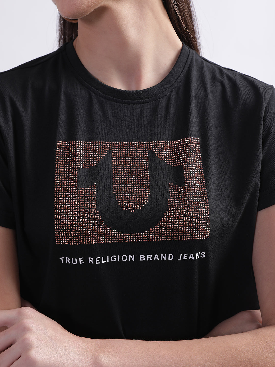 True Religion Black Logo Regular Fit T-Shirt