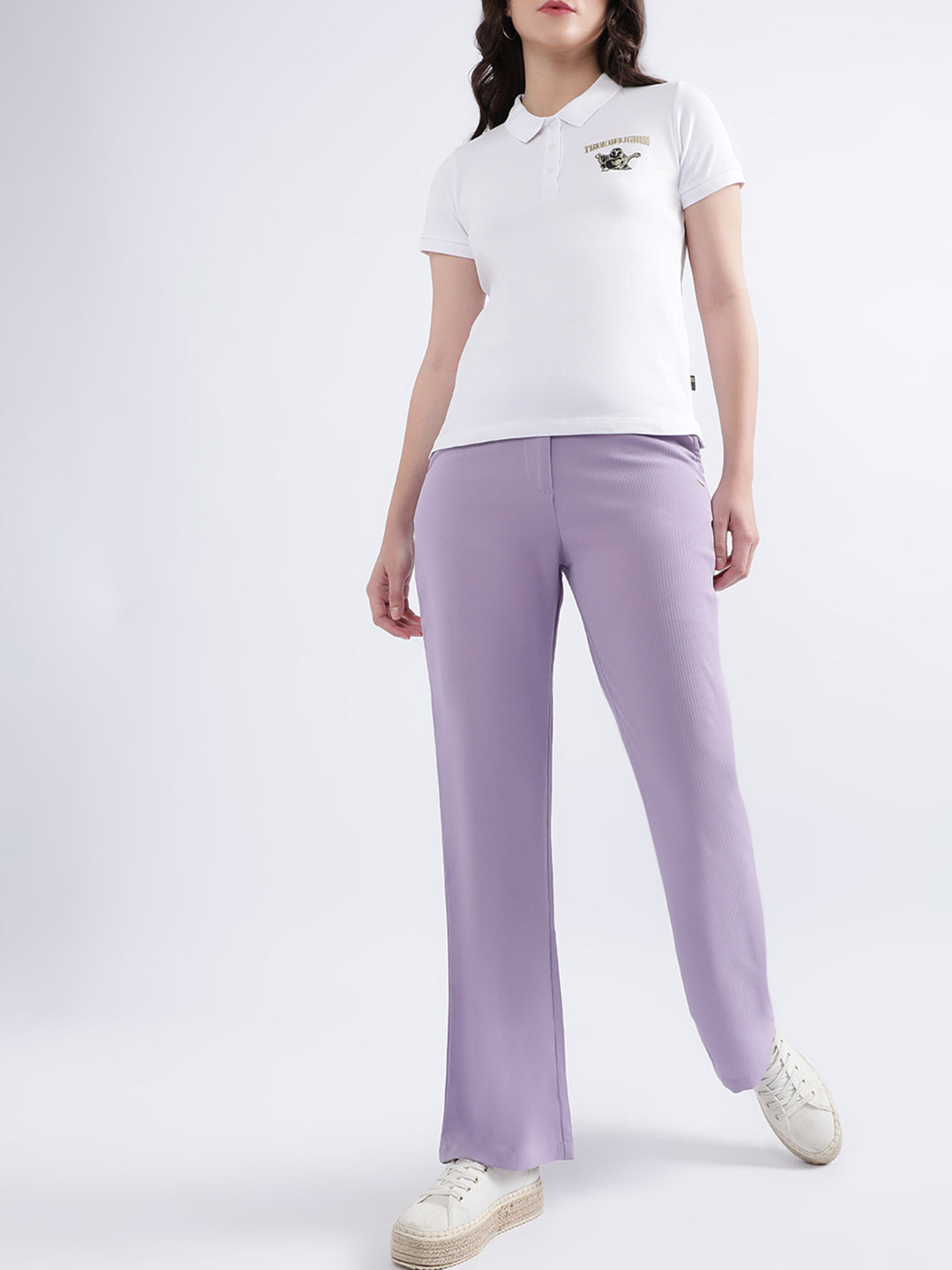 True Religion White Fashion Logo Regular Fit Polo T-Shirt