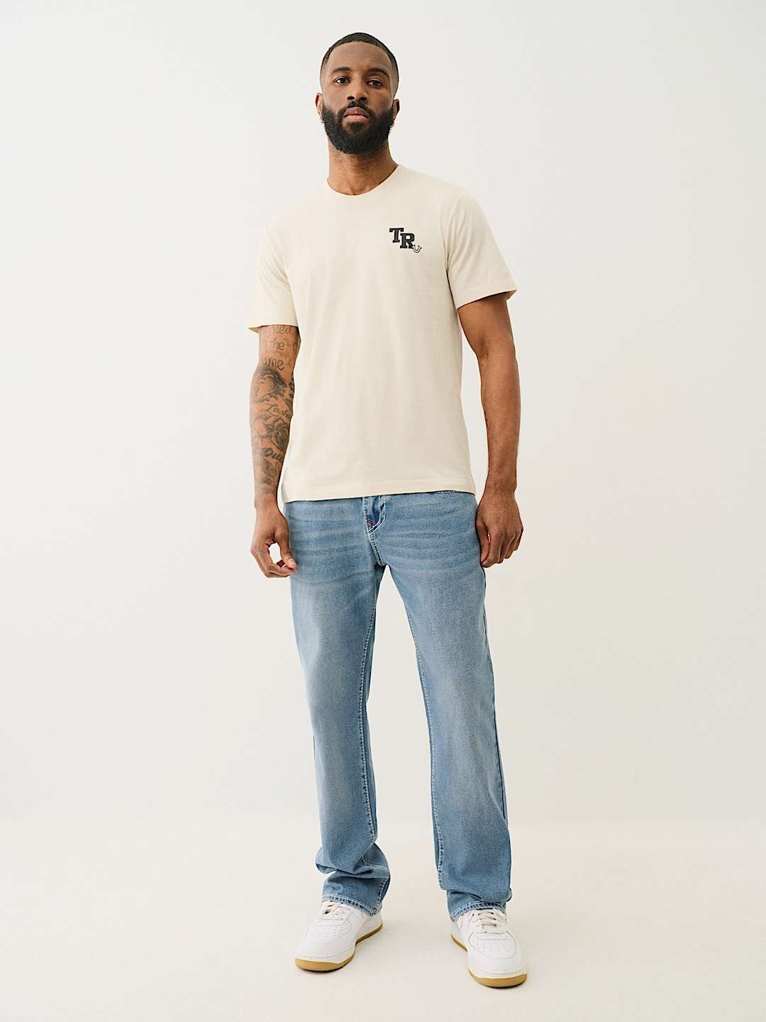 True Religion Men BIG T Billy Bootcut Fit Medium Wash Jeans