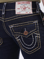 True Religion Men Blue Solid Straight Fit Jeans