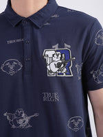 True Religion Peacoat Fashion Logo Regular Fit Polo T-Shirt