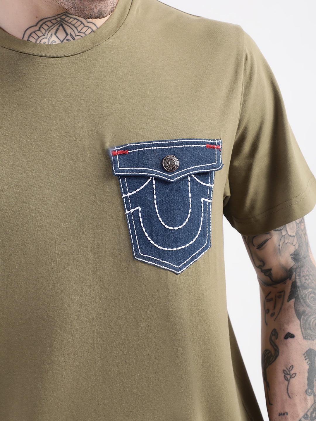 True Religion Olive Regular Fit T-Shirt
