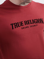 True Religion Wine Typographic Logo Regular Fit T-Shirt