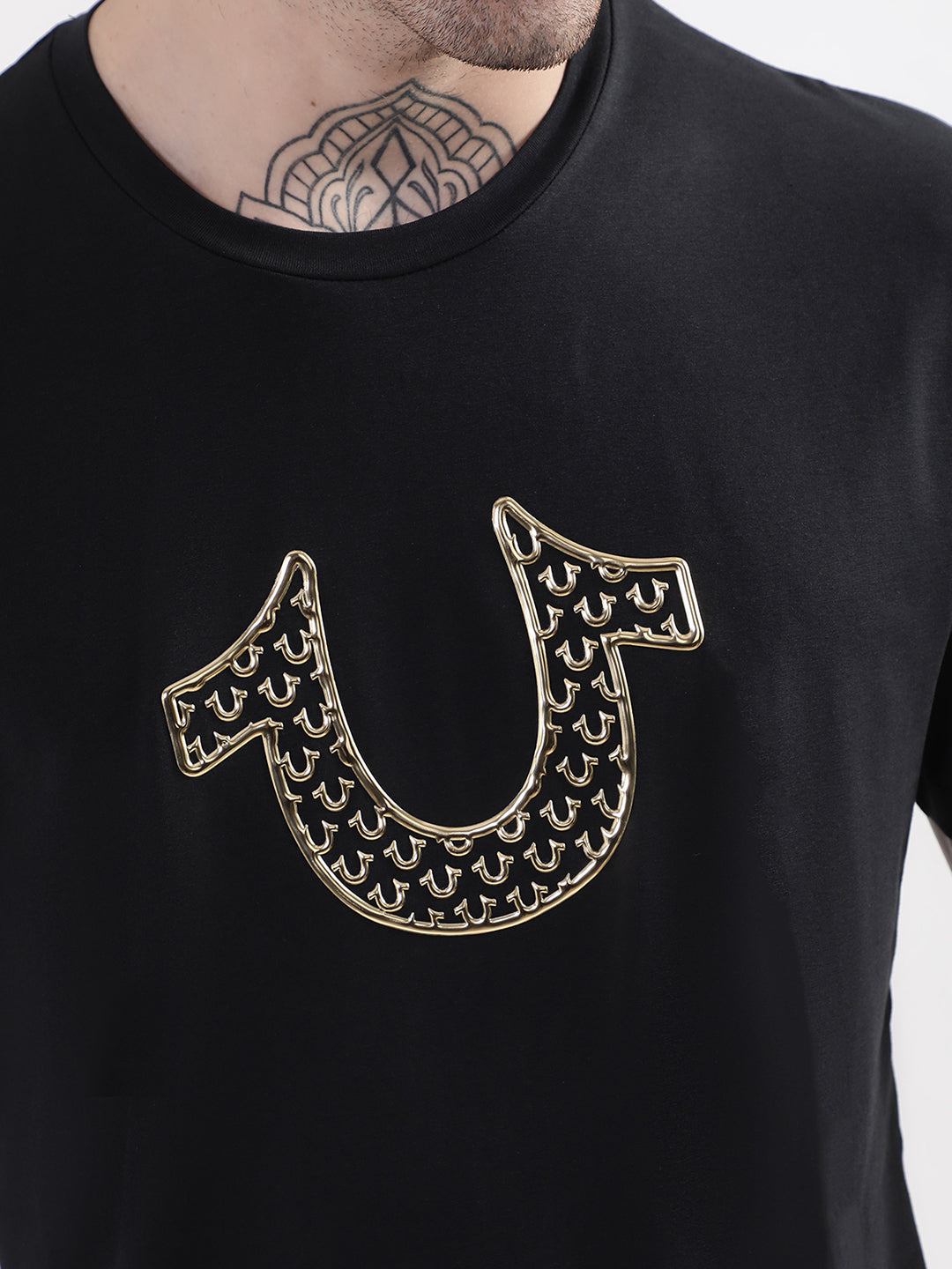 True Religion Black HD Logo Regular Fit T-Shirt