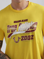 True Religion Safety Yellow Fashion Logo Regular Fit T-Shirt