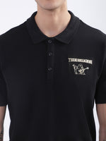 True Religion Black Fashion Logo Regular Fit Polo T-Shirt