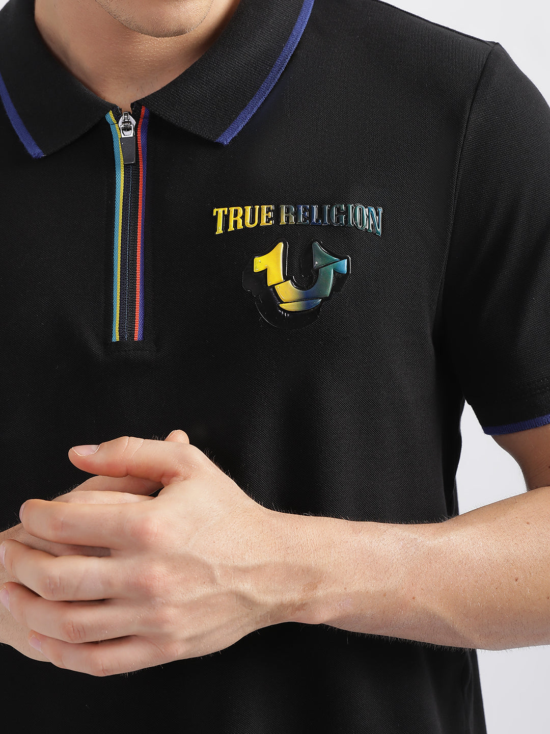 True Religion Black Fashion Regular Fit Polo T-Shirt