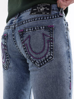 True Religion Men Blue Solid Skinny Fit Jeans