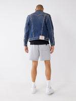 True Religion Men Blue Washed Collar Jacket