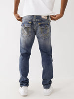 True Religion Men Blue Washed Skinny Fit Jeans