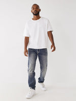 True Religion Men Blue Washed Skinny Fit Jeans